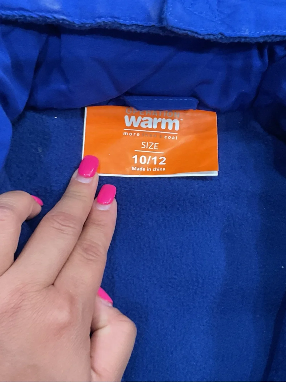 Operation Warm Boys Blue Jacket Size 10/12 Like New